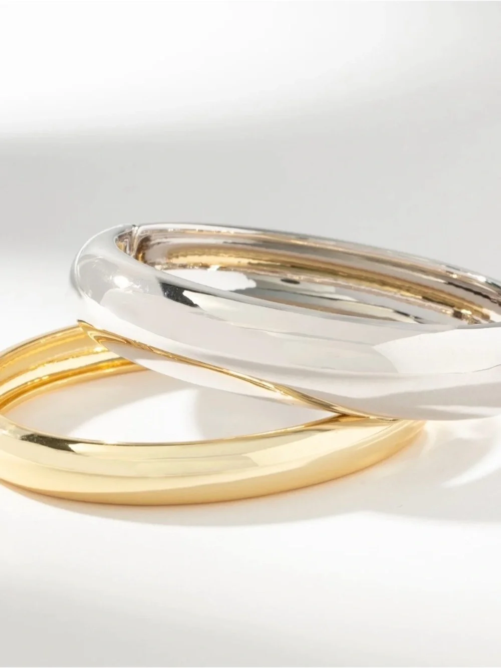 NEW Uncommon James Mixed Metal Bangle Bracelet Set of Two - Picture 2 of 4